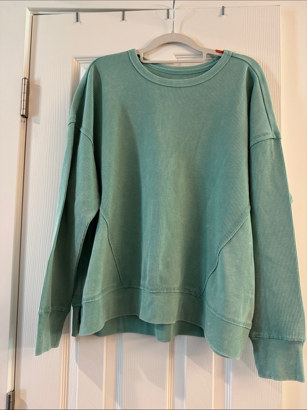 Seven7 Ribbed Pullover Sweatshirt in Mint